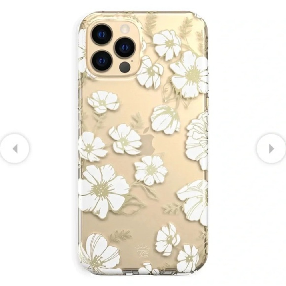 Velvet Caviar iPhone 13 case White and Gold Floral